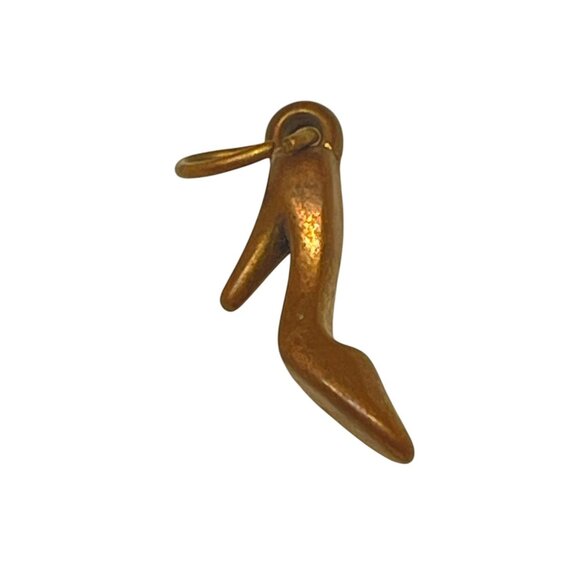 Miniature Gold High Heel Shoe Charm Pendant - Picture 1 of 3